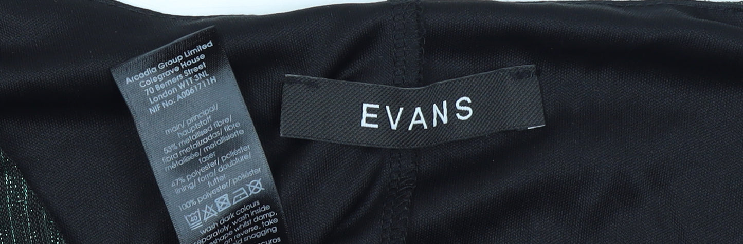 Evans Womens Black Metallic Sleeveless Tunic Top Size 22