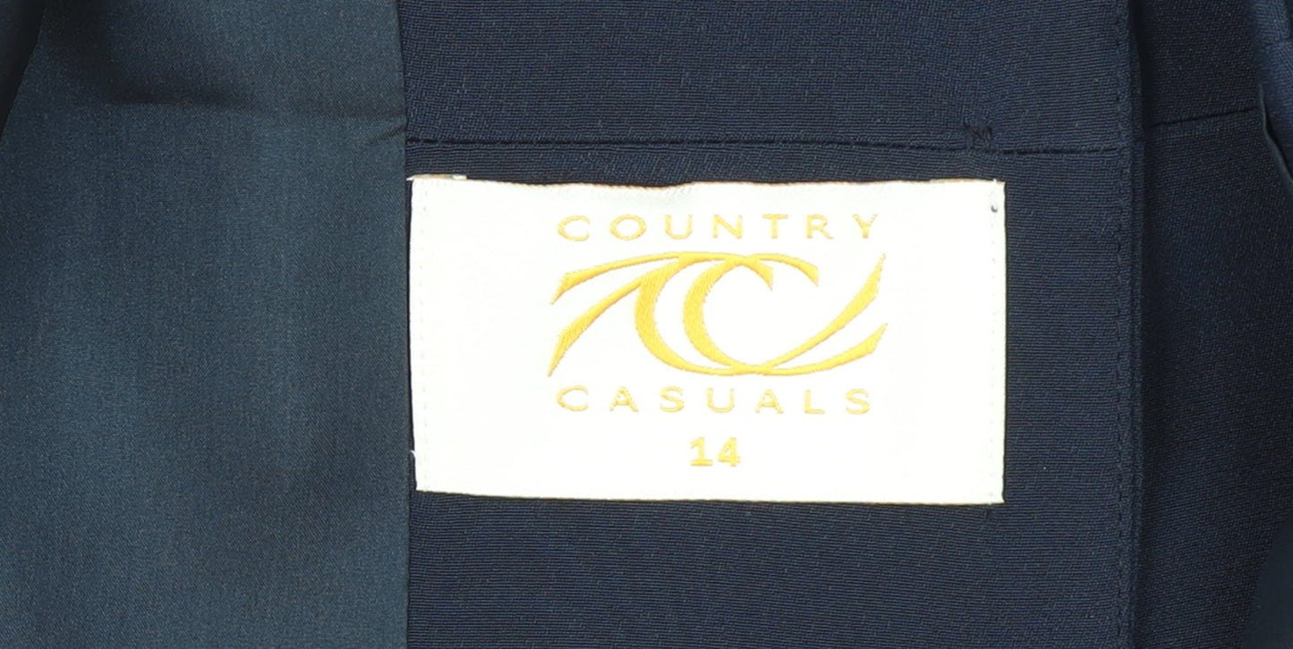 Country Casuals Women's Navy Short Sleeve Suit Jacket Size 14 Classic Fit