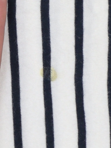 White Stuff Women's White Striped Shift Dress Size 14 Cotton