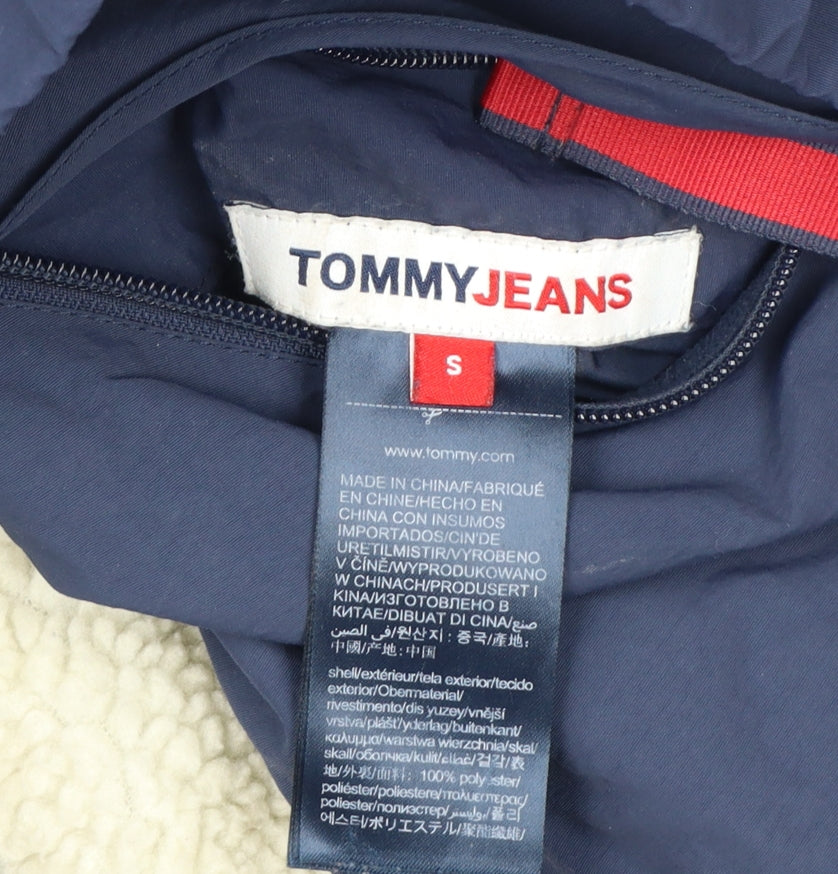 Tommy Jeans Men's Blue Bomber Jacket S Retro Lined Full Zip