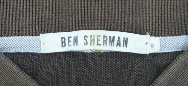 Ben Sherman Men's Brown Cotton Short Sleeve Polo Shirt M