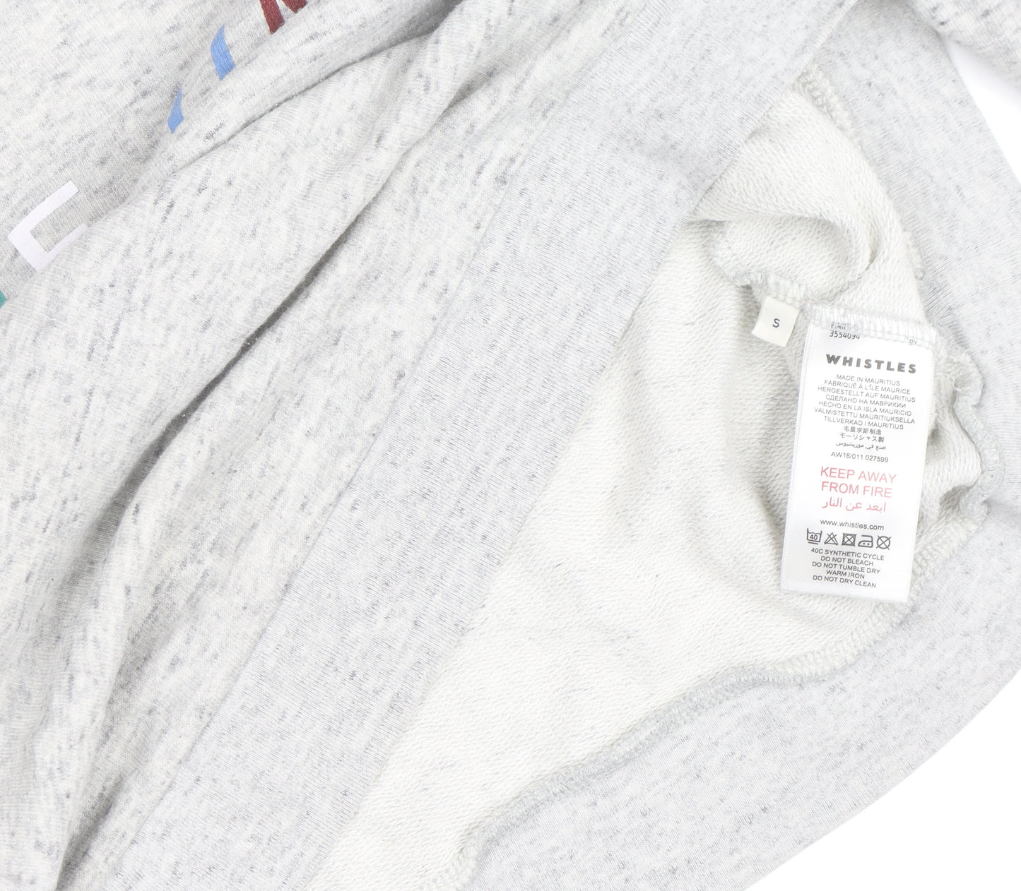 Whistles Unisex Grey S Pullover Sweatshirt with Logo Print