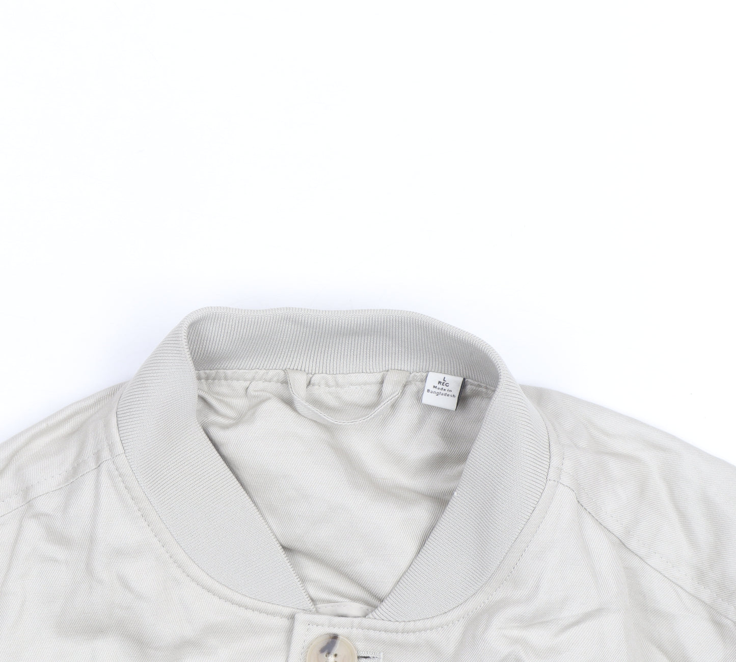 Marks and Spencer Mens Beige Cotton Bomber Jacket Size L Regular Fit
