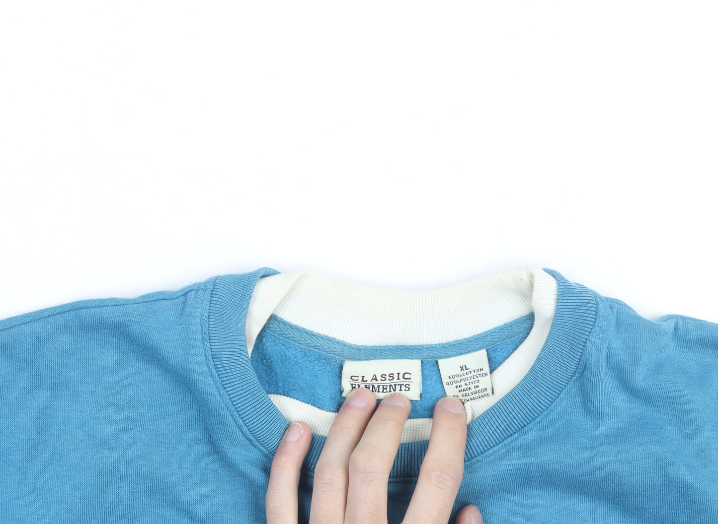 Classic Elements Men's Blue Embroidered Owl Sweatshirt XL