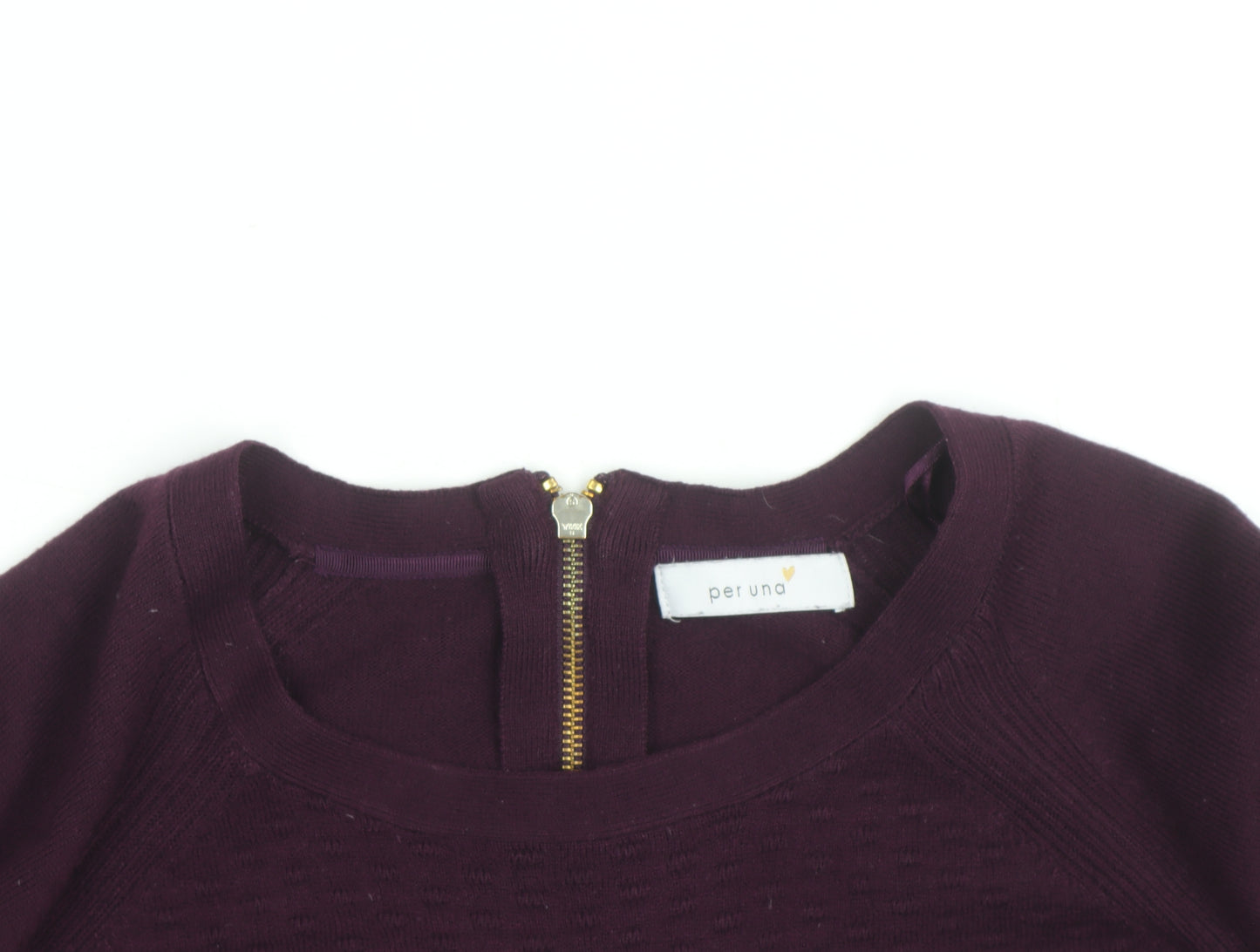 Marks and Spencer Per Una Women's Purple Size 12 Crew Neck Knitted Jumper