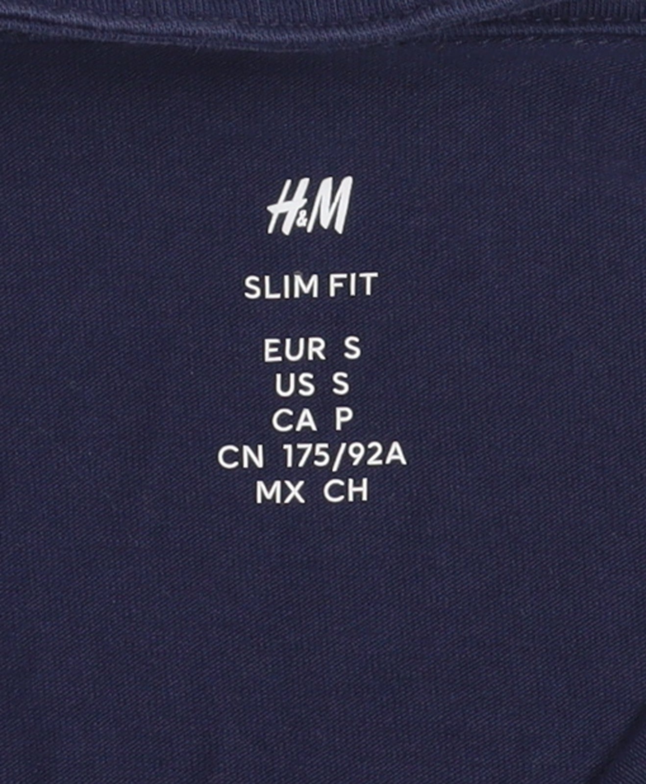 H&M Men's Blue Slim Fit Polo Shirt Size S Short Sleeve Casual
