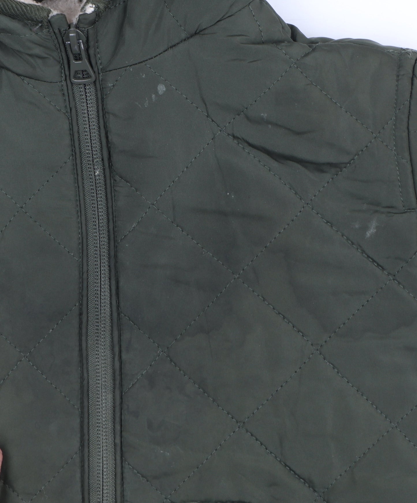 Mango Boys Green Quilted Hooded Puffer Jacket Size 3-4 Years