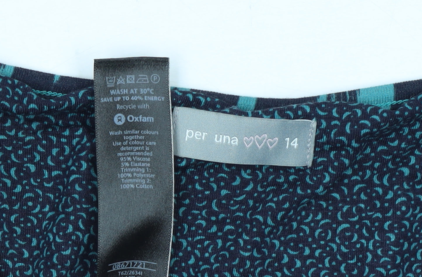 Marks and Spencer Per Una Blue Geometric Shift Dress Women’s Size 14