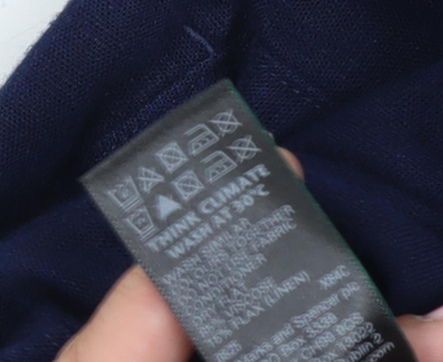 Marks and Spencer Women's Blue Linen Blend Relaxed Tall Trousers Size 14