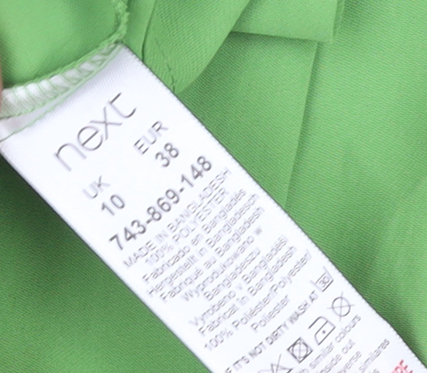 Next Women's Green Sleeveless Crew Neck Polyester Blouse UK 10
