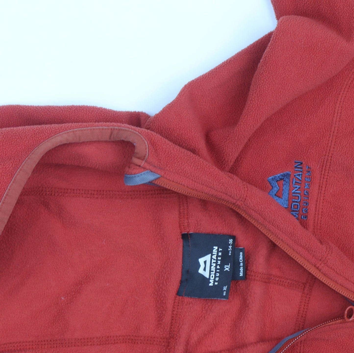Mountain Equipment Men's Red Full Zip Fleece Hoodie XL Outdoor