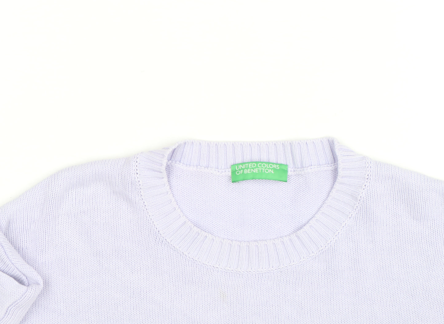 United Colors of Benetton Men's White Cotton Crew Neck Jumper M
