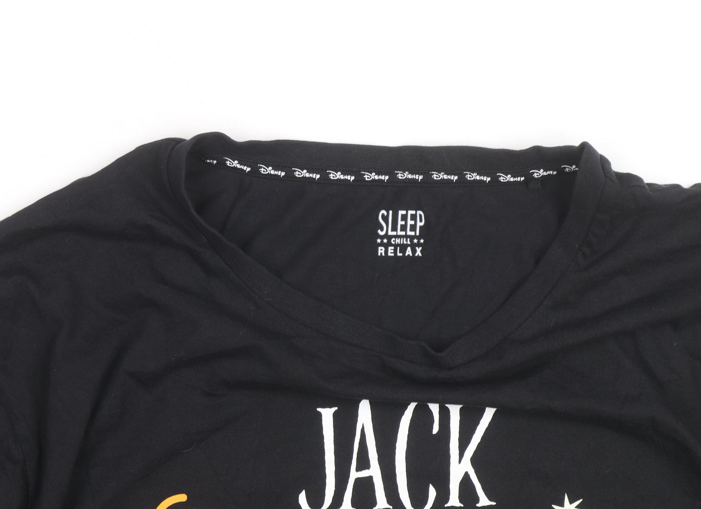 Disney Men's Black Jack Skellington Long Sleeve Halloween Top Size L