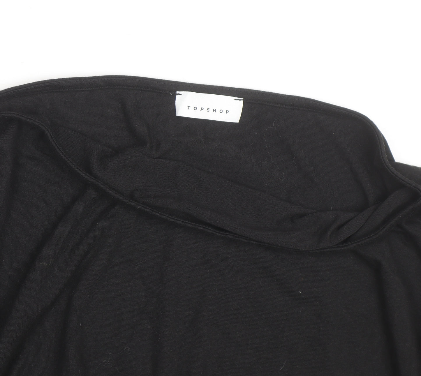 Topshop Women’s Black Size 10 Slim Fit Long Sleeve Cotton Top