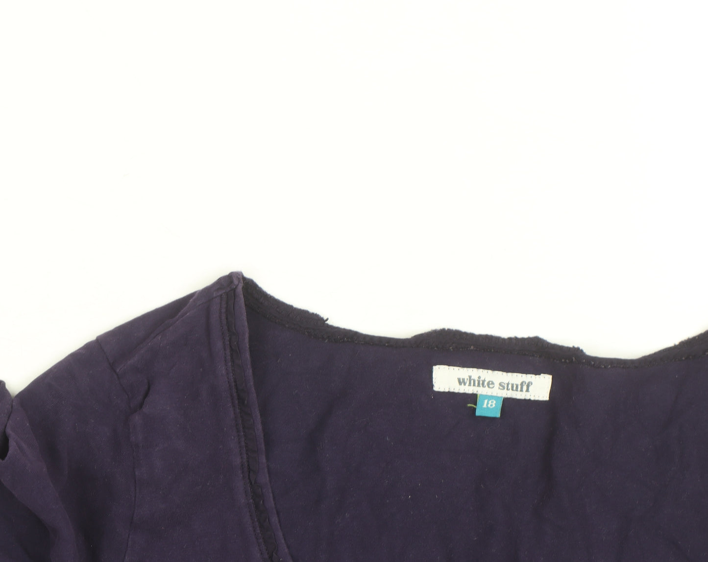 White Stuff Women’s Purple Cotton Long Sleeve Jersey T-Shirt Size 18