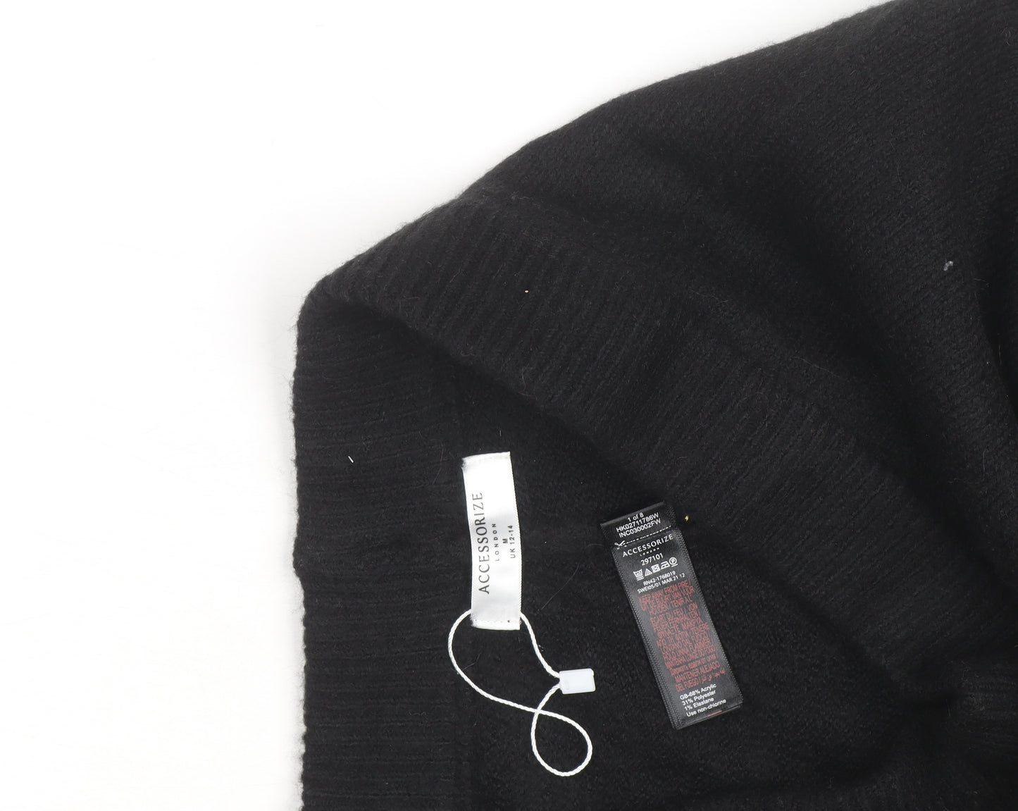Accessorize Womens Black Wool Blend Knit Jogger Trousers Size M