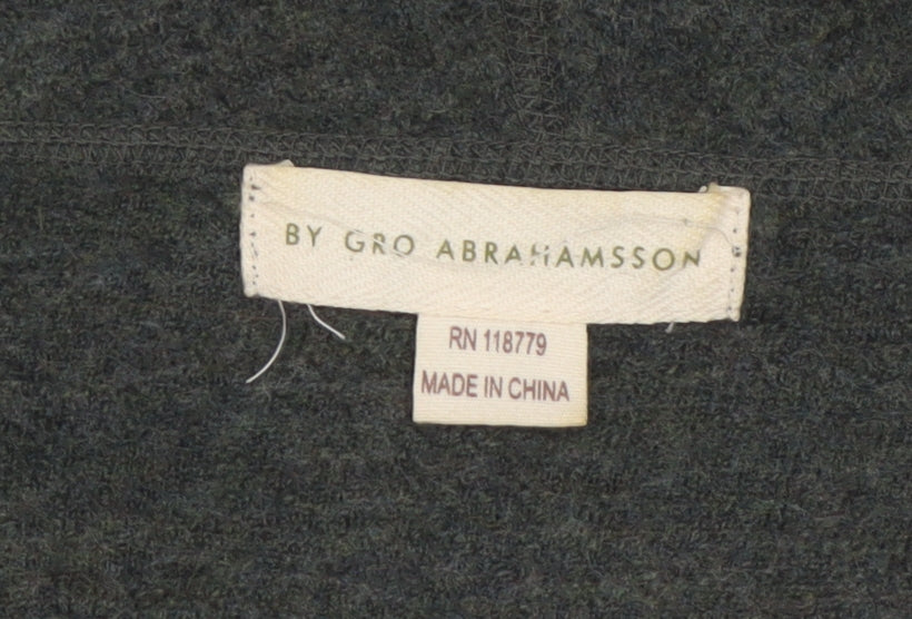 By Gro Abrahamsson Women’s Grey Wool Cardigan Size 12 Button Front
