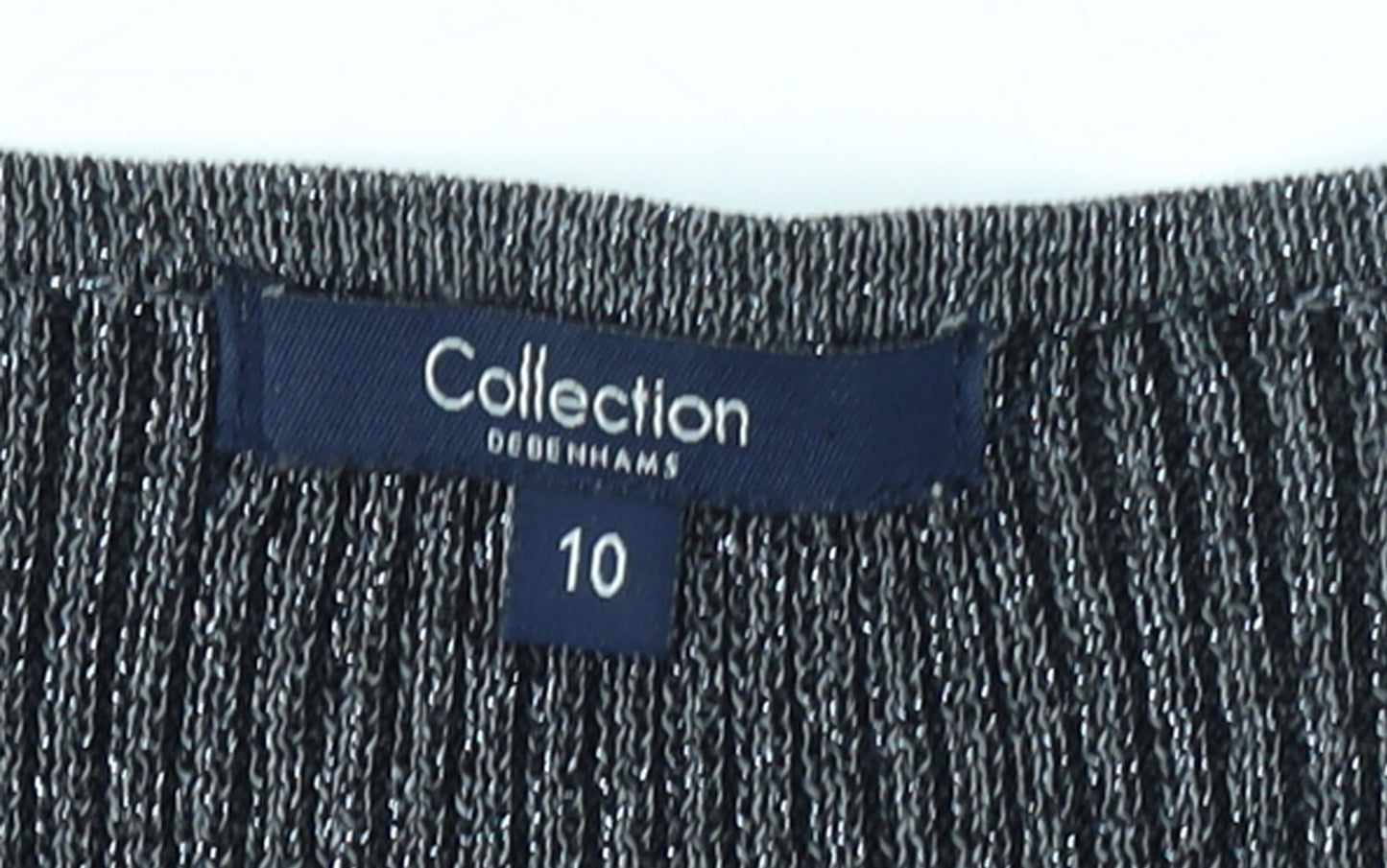Debenhams Women Grey Size 10 V-Neck Knit Pullover Jumper