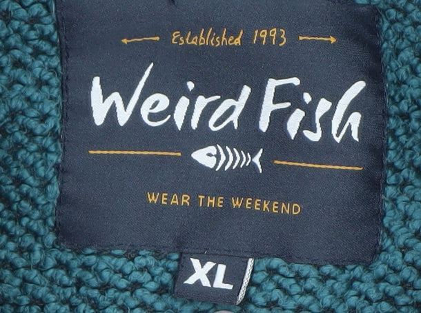 Weird Fish Men's Green XL 1/4 Zip Outdoor Knit Fleece Jacket