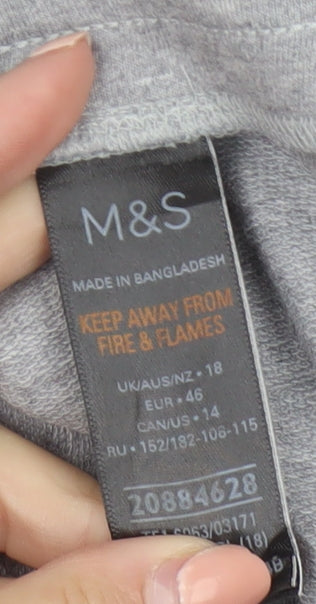 Marks and Spencer Womens Grey Jersey Jogger Trousers Size 18