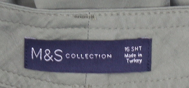 Marks and Spencer Women’s Green Cargo Trousers Size 16 Short Modal Blend