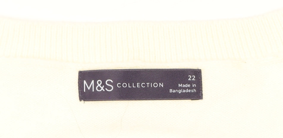 Marks and Spencer Women's Multicoloured Striped Pullover Jumper Size 22