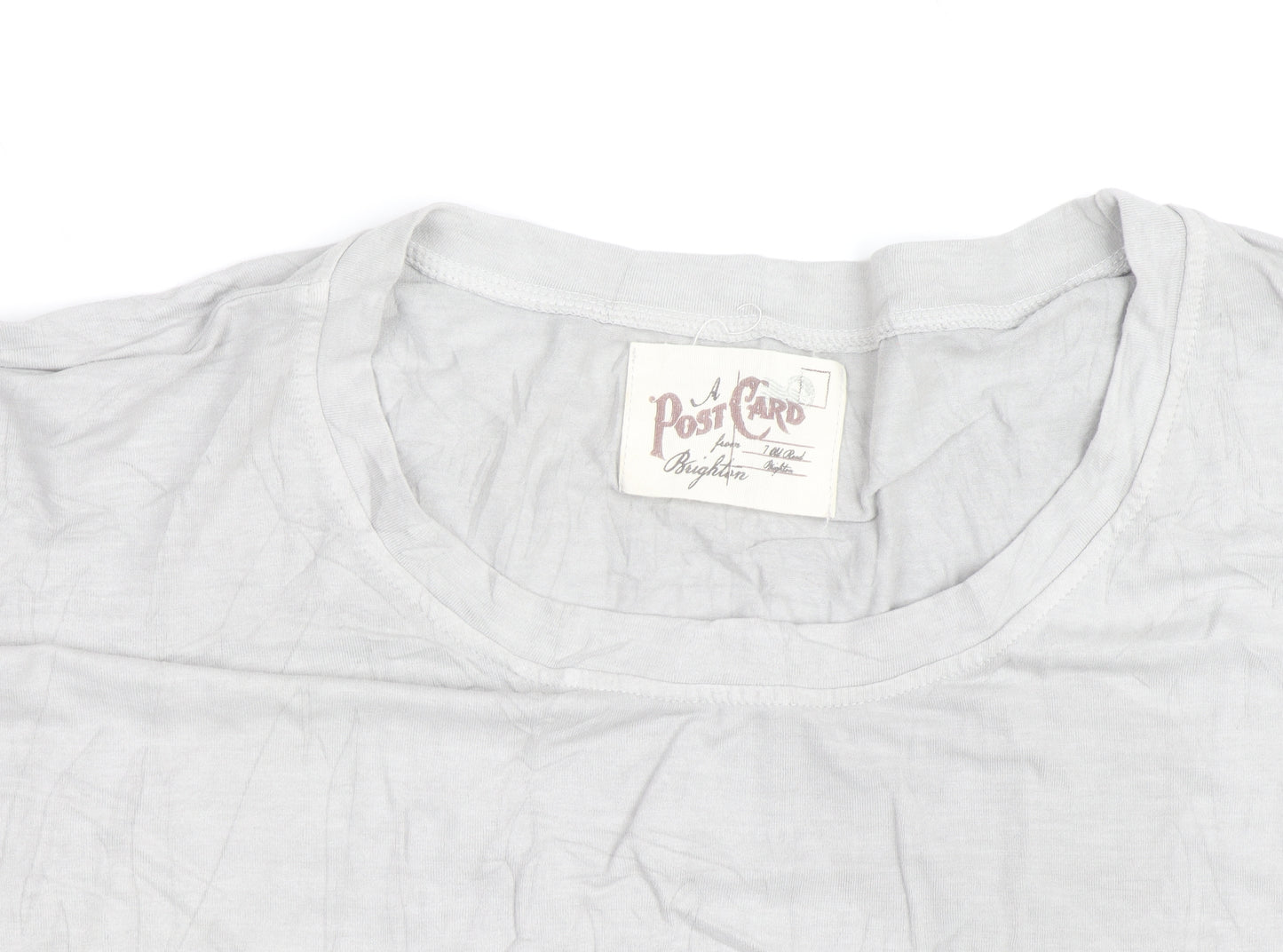 A Postcard From Brighton Women's Grey Tunic Top Size 12 Relaxed Fit Pleated Hem