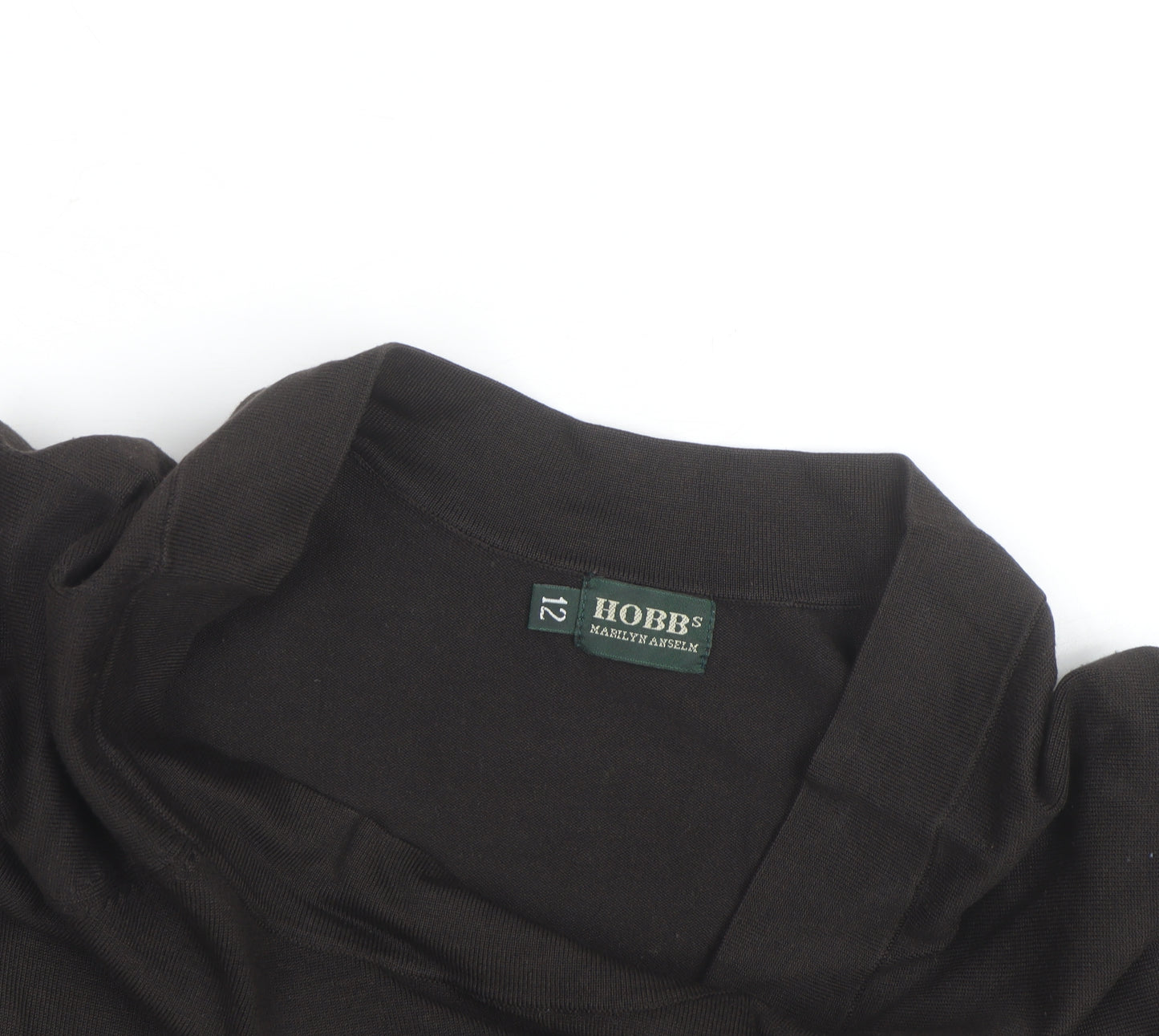 Hobbs Women’s Black Cotton Boat Neck Pullover Jumper Size 12