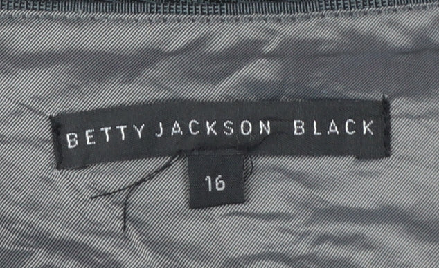 Betty Jackson Black Women Grey Size 16 Wide-Leg Dress Pants