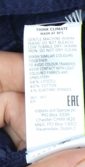 Marks and Spencer Women’s Blue Cargo Trousers Size 16 Belted Lightweight