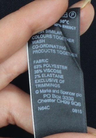 Marks and Spencer Women’s Black Size 12 Petite Ankle Trousers