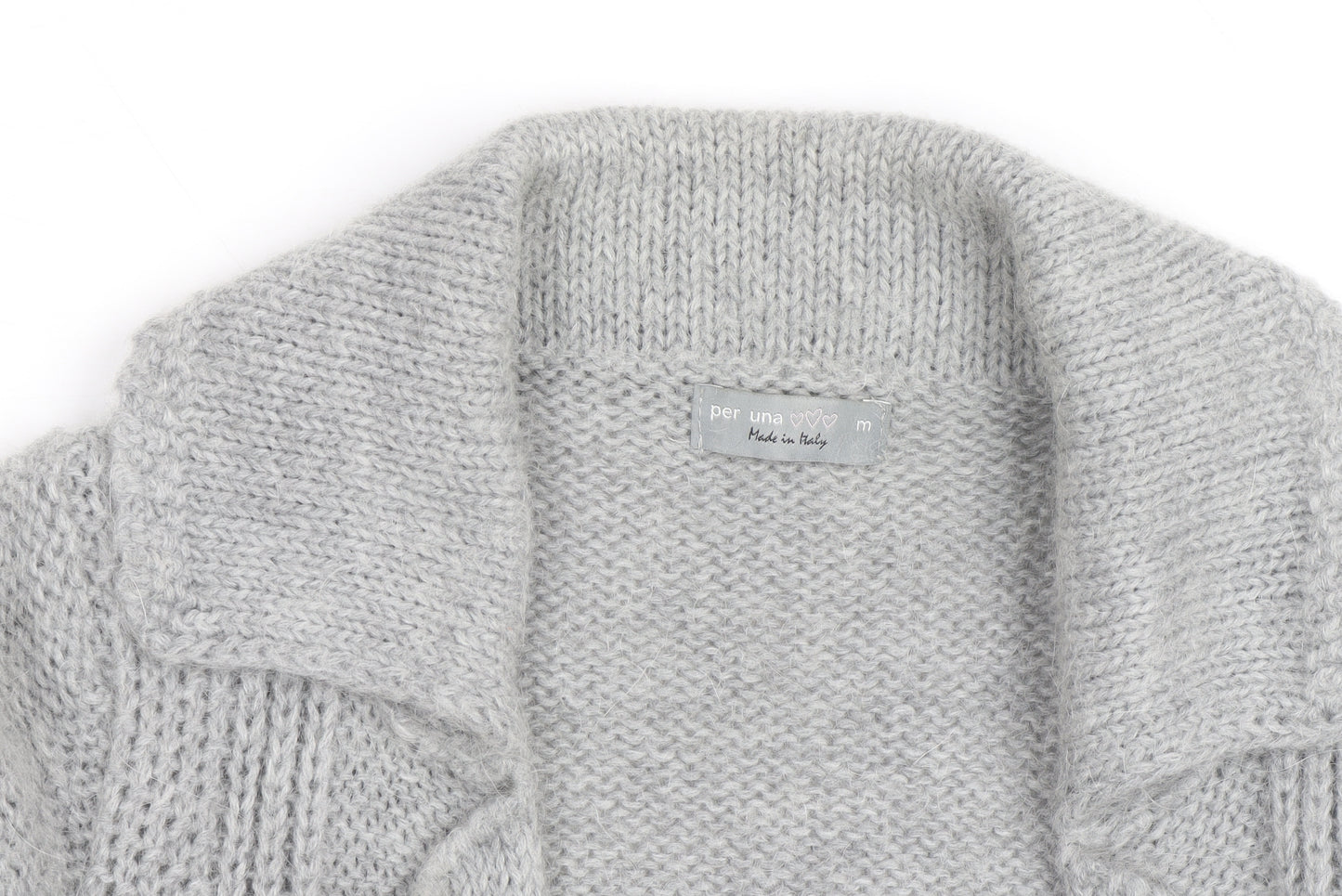 Marks and Spencer Per Una Women Grey Cardigan M Wool Blend Knit