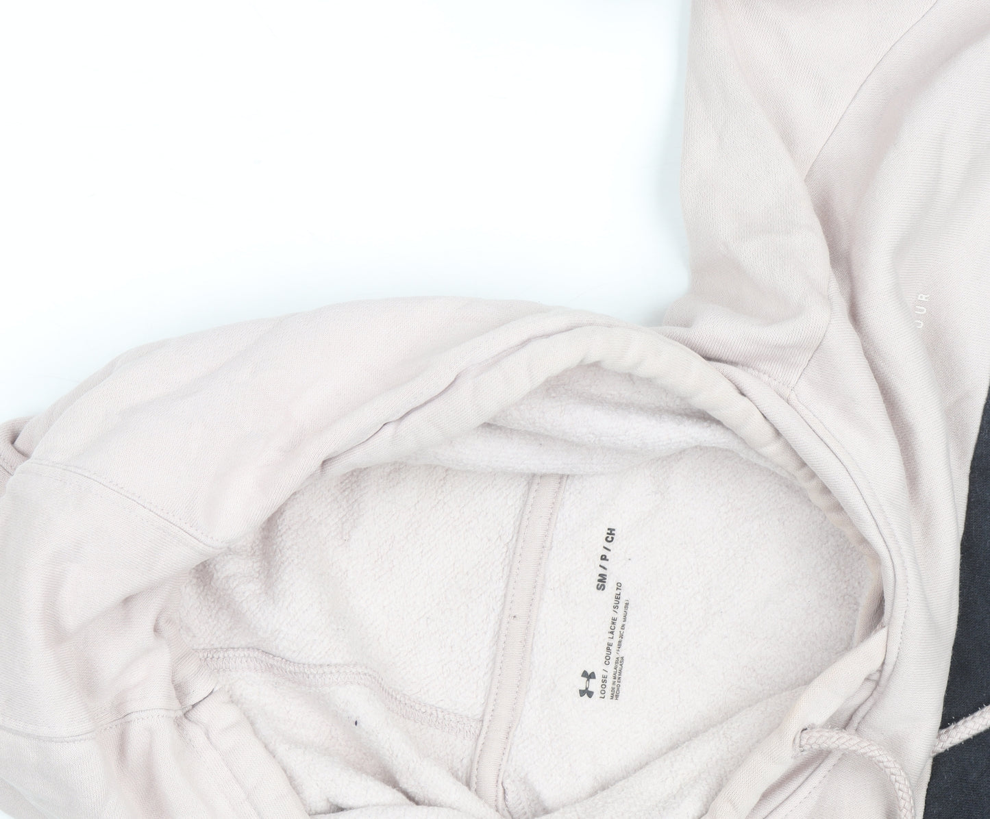 Under Armour Men's Beige Colour Block Pullover Hoodie Size S