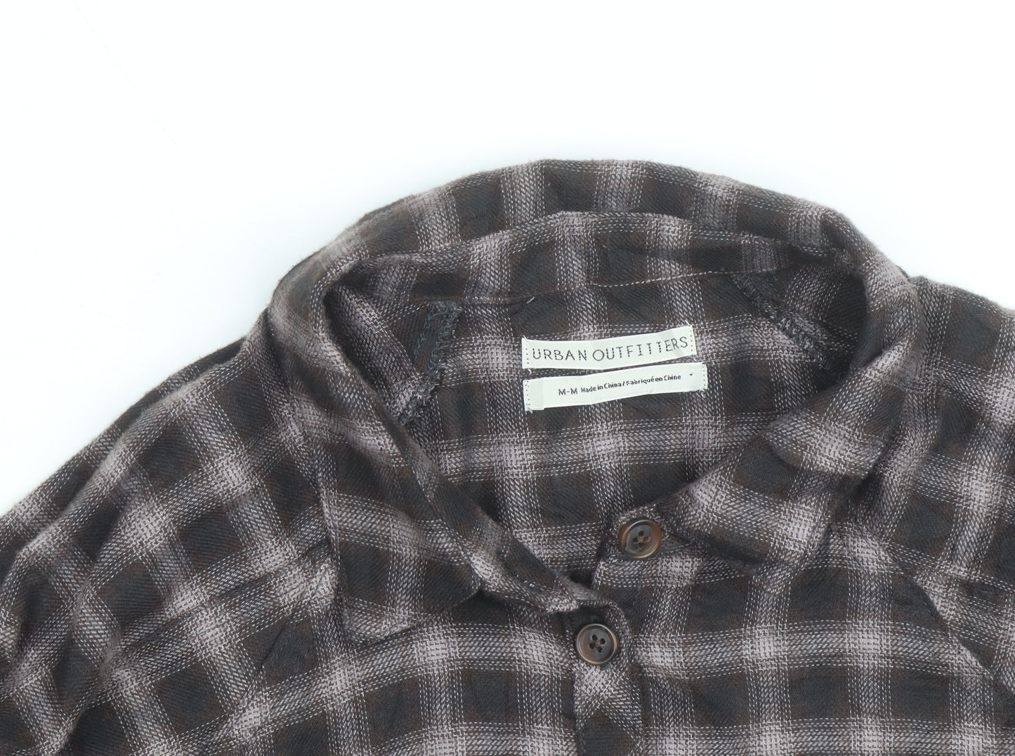 Urban Outfitters Men's Brown Check Flannel Relaxed Fit Shirt M