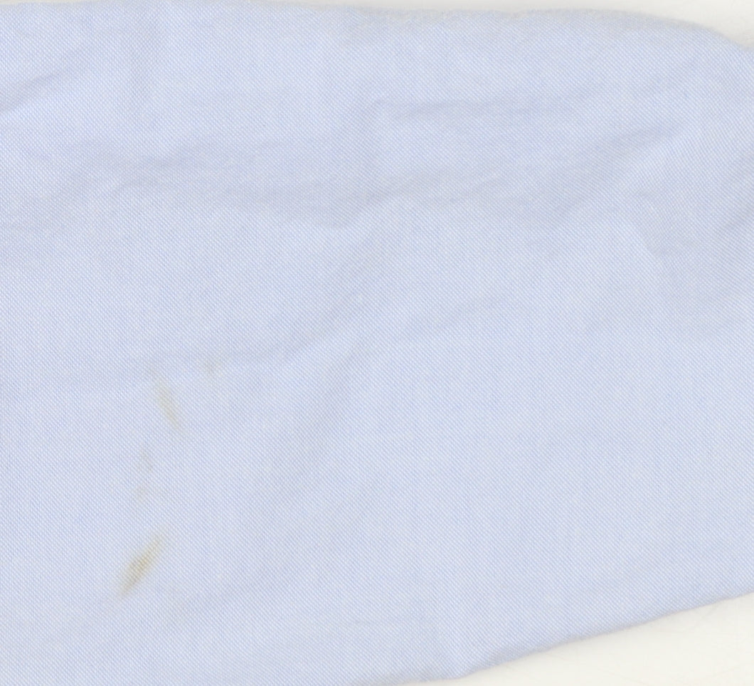 Marks and Spencer Men’s Blue Regular Fit Cotton Button-Up Shirt L
