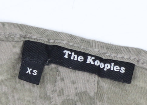 The Kooples Womens Khaki Skull Print Tank Top XS Relaxed Fit