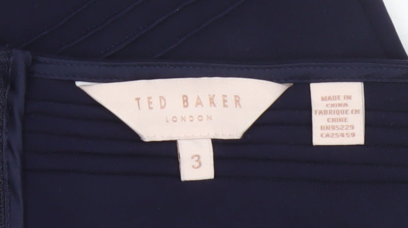 Ted Baker Women's Blue Off Shoulder Bodycon Knee Length Dress Size 12