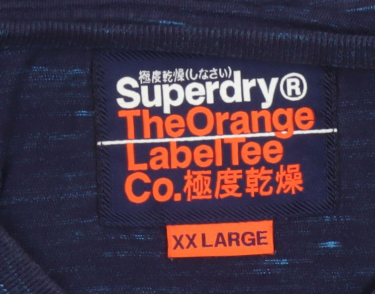 Superdry Men's Blue 2XL The Orange Label Short Sleeve Crew Neck T-Shirt