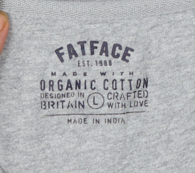 FatFace Men's Grey Organic Cotton Crew Neck T-Shirt Size L