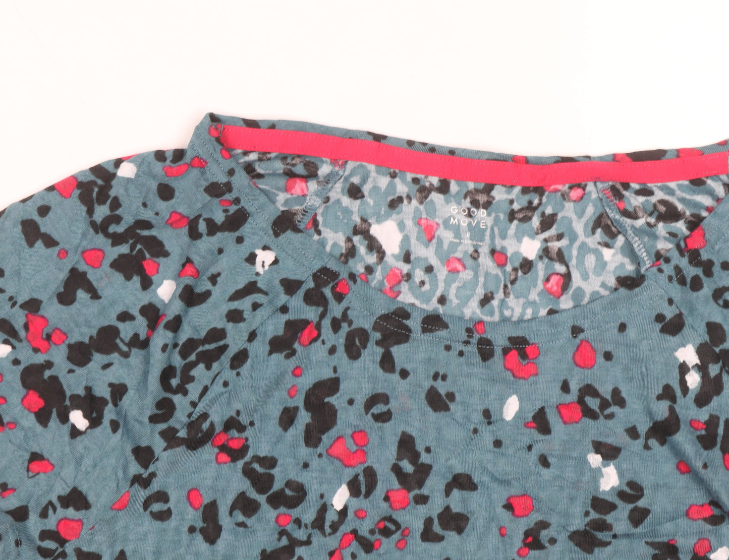 Marks and Spencer Women Blue Animal Print Short Sleeve T-Shirt L