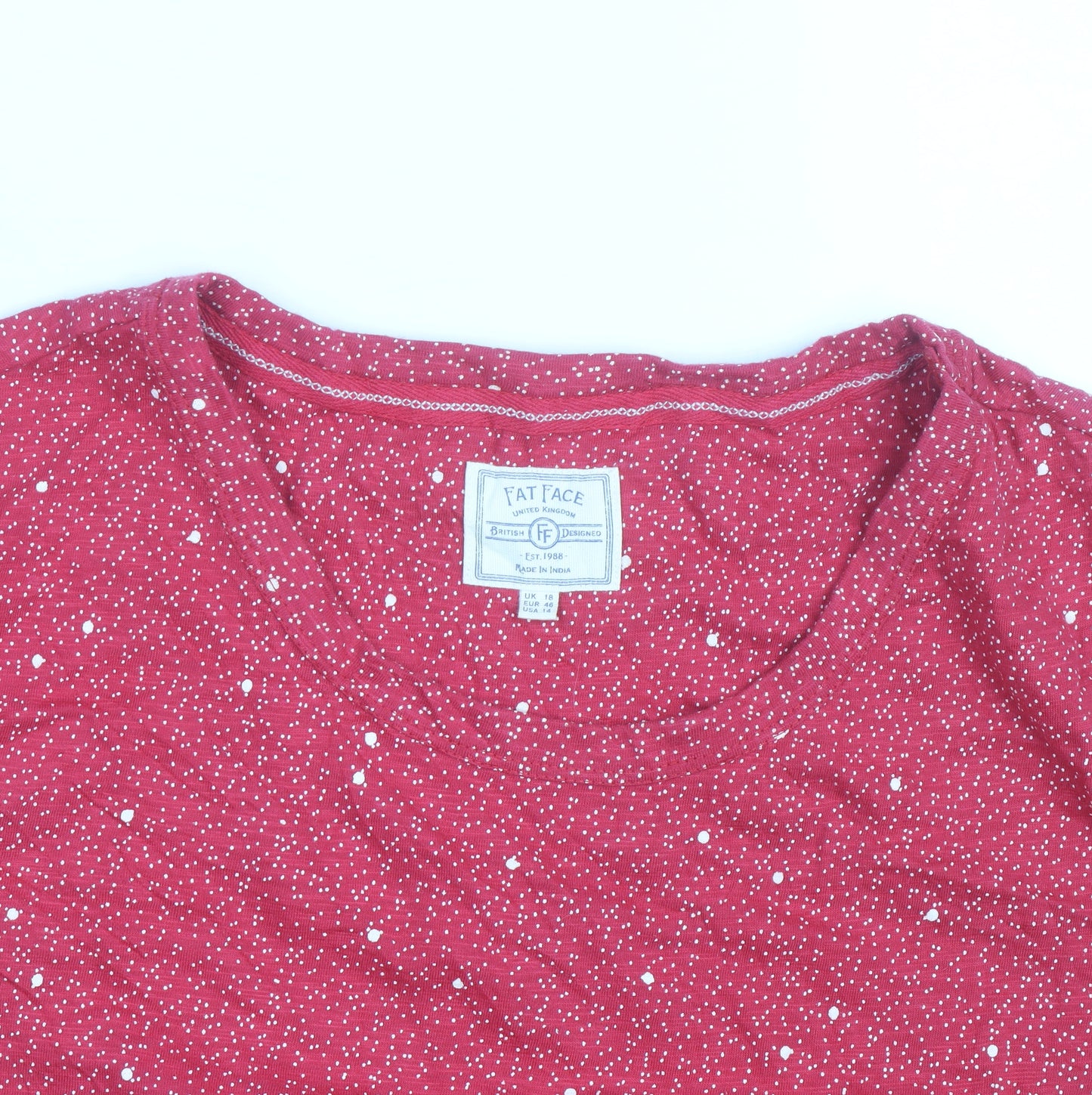 Fat Face Women’s Red Polka Dot Jersey T-Shirt Size 12