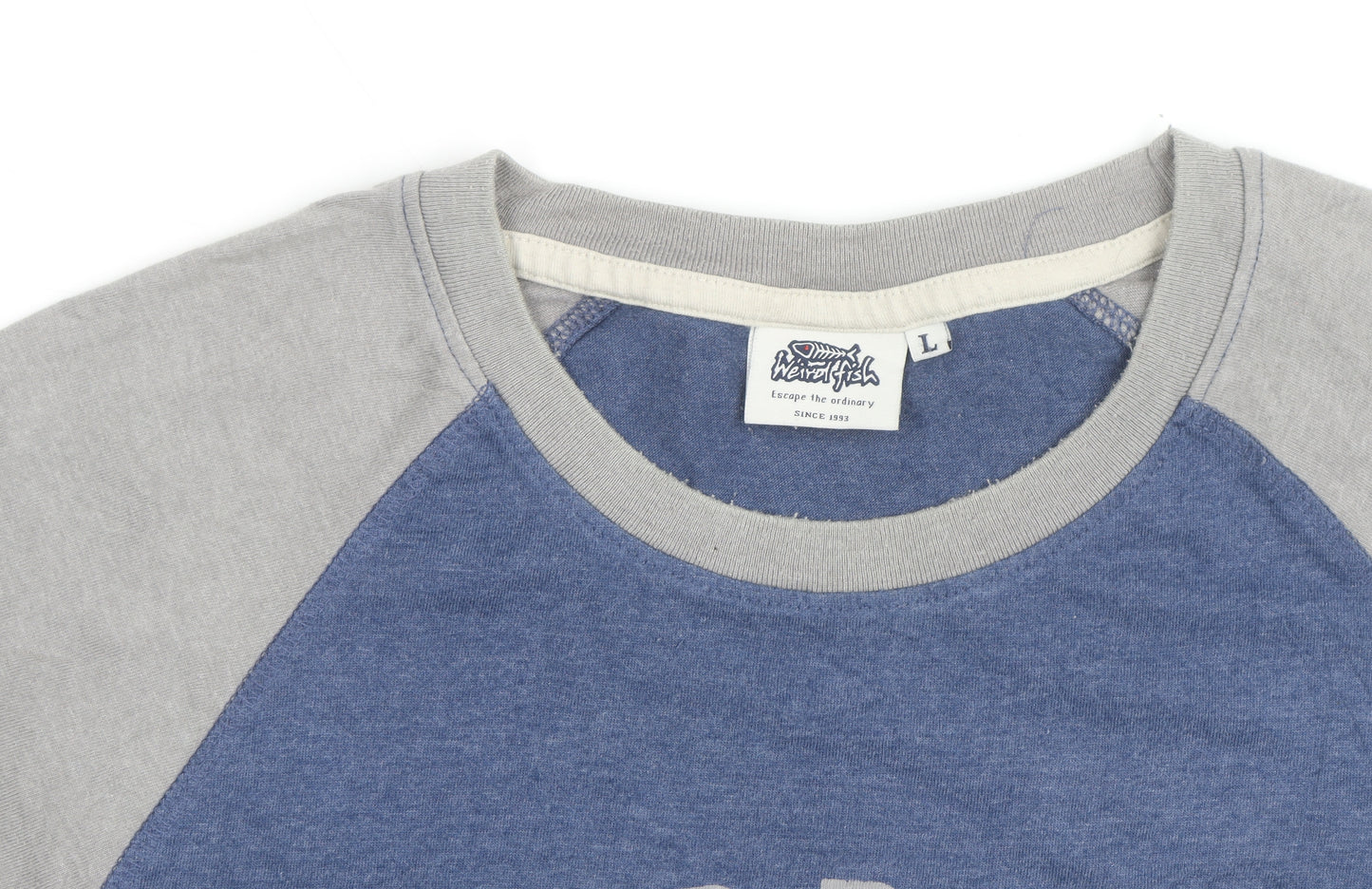 Weird Fish Men's Blue Grey Short Sleeve Crew Neck T-Shirt Size L