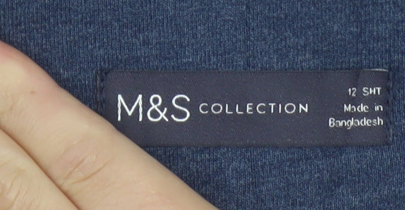 Marks and Spencer Women’s Blue Cropped Trousers Size 12 Short Cotton Blend