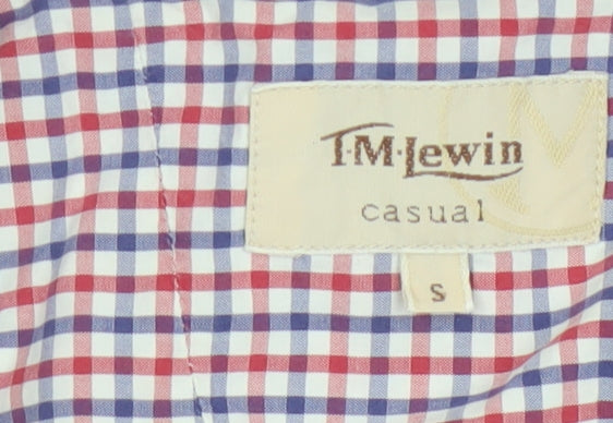 T.M.Lewin Men's Multicoloured Check Cotton Casual Button-Up Shirt S