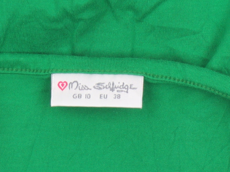 Miss Selfridge Women's Green Cotton Camisole Top Size 10