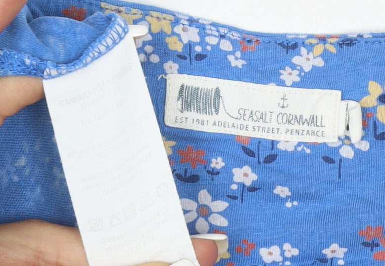 Seasalt Cornwall Women’s Blue Floral Fit & Flare Dress Size 12