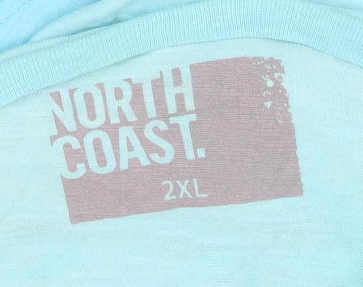 North Coast Men's Blue 2XL Cotton Graphic Crew Neck T-Shirt