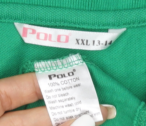 Polo Girls Green Short Sleeve Cotton Polo Shirt 13-14 Years