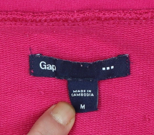 Gap Womens Pink Full Zip Hoodie Size M Long Sleeve Cotton Blend