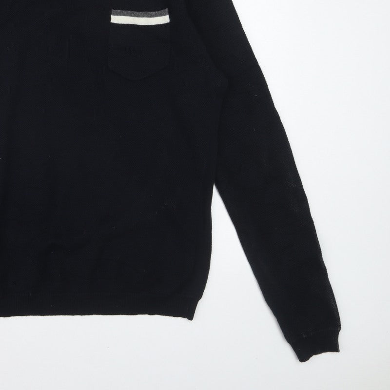 Rag & Bone Men's Black Knit Crew Neck Pullover Jumper Size L